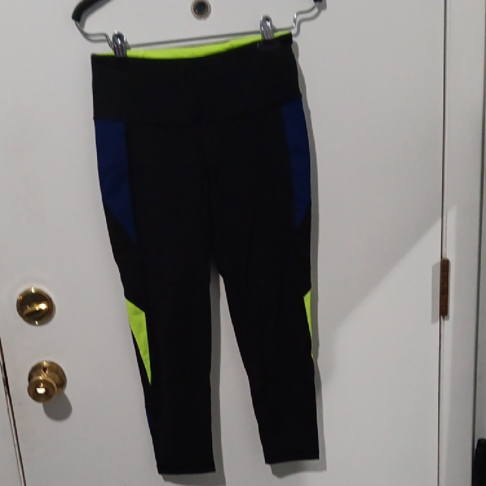 Victoria's Secret Black and Neon Leggings